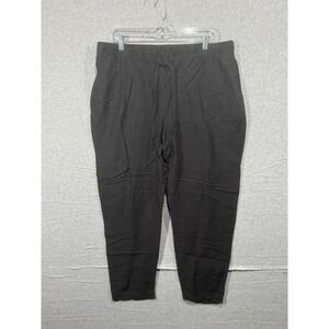 A New Day Linen Blend Pants Drawstring Casual Comfy Black XL‎